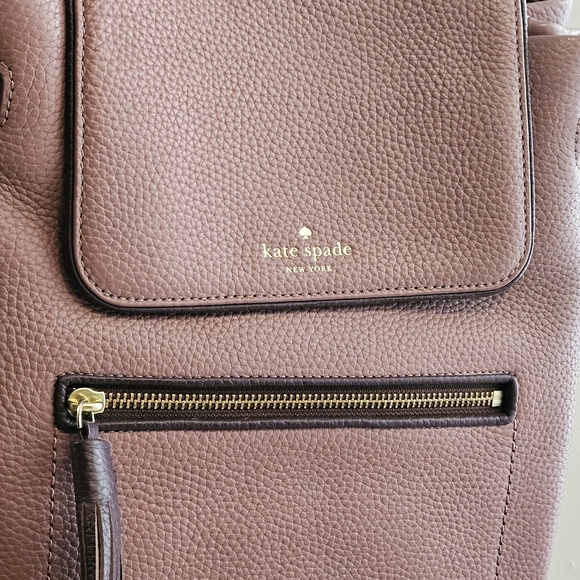 Kate Spade Backpack Pebbled Pink Leather 'Chester Street' Drawstring Backpack - Picture 14 of 16